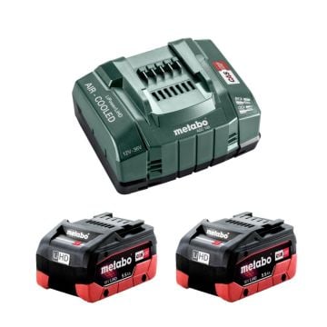 Metabo 685122380 18v Basic Set Inc 2x 5.5Ah LiHD Batteries & 1x ASC 145 Charger