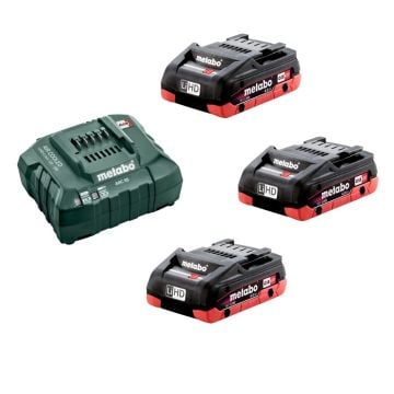 Metabo 685132380 18v Basic Set inc 3x 4.0Ah LiHD Batteries & ASC 55 Charger