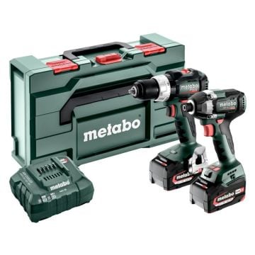 Metabo 685200590 2.8.8 18v Combi Drill & Impact Driver Brushless Combo Set Inc 2x 5.2Ah Batts