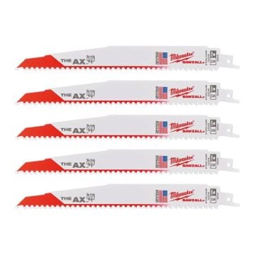 Milwaukee 48005026 Sawzall 230mm x 5TPI Reciprocating Saw Blades x5 Pcs