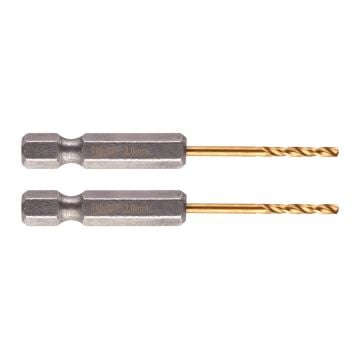 Milwaukee SHOCKWAVE Red Hex HSS-G Titanium Drill Bit 2mm x 59.5mm 48894703 x2 Pcs