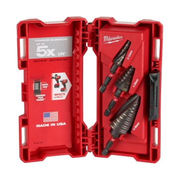 Milwaukee SHOCKWAVE Impact Step Drill Bit Set x3 Pcs 48899266
