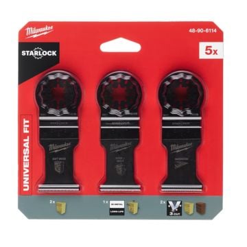 Milwaukee 48906114 Multi Tool Wood Blade Accessory Set x5 Pcs
