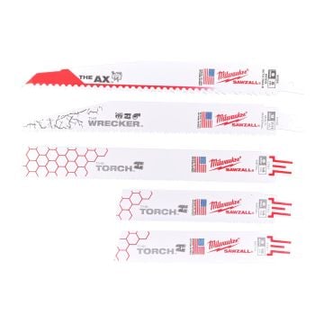 Milwaukee 49222205 Sawzall Reciprocating Blade Set x5 Pcs