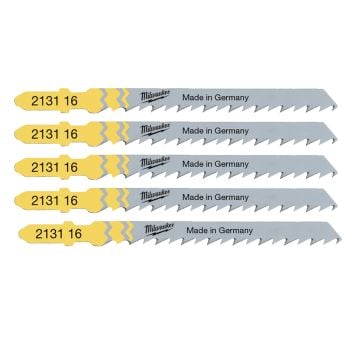 Milwaukee 4932213116 T144D 75mm x 4mm Fast Cut Jigsaw Blade x5 Pcs
