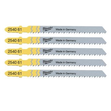 Milwaukee 4932254061 T101B 75mm x 2.5mm Clean Cut Jigsaw Blade x5 Pcs