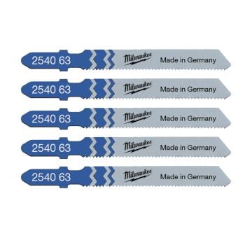 Milwaukee 4932254063 T118A 55mm x 1.2mm Traditional Metal Jigsaw Blade x5 Pcs