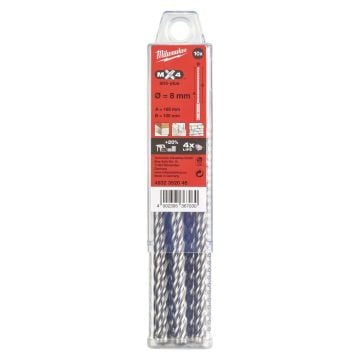 Milwaukee 4932352046 SDS+ MX4 Drill Bit Set 8mm x 165mm x10 Pcs