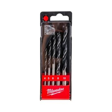 Milwaukee 4932352465 Brad Point Wood Drill Bit Set x5 Pcs