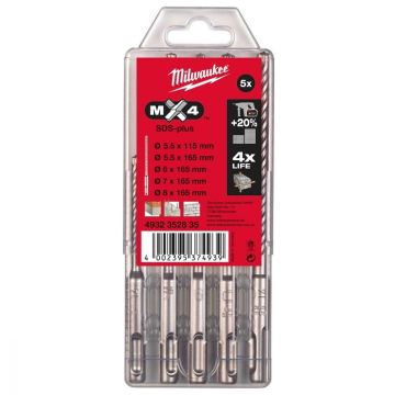 Milwaukee 4932352835 SDS+ Plus MX4 Drill Bit Set x5 Pcs