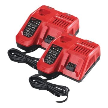Milwaukee M12-M18 FC Rapid Charge 12v - 18v REDLITHIUM Fast Charger Twin Pack