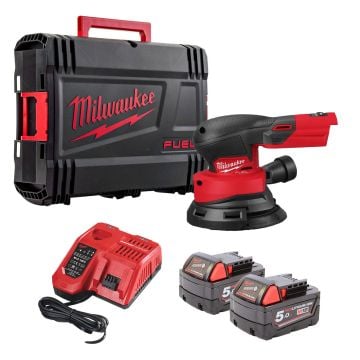 Milwaukee M18 FUEL FROS125-502X 18v Brushless 125mm Random Orbital Sander Inc 2x 5.0Ah Batteries