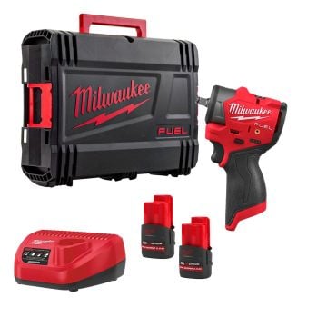 Milwaukee M12 FUEL FSCIWF38-252X 3/8" Sub-Compact Impact Wrench Inc 2x 2.5Ah HIGH OUTPUT Batts