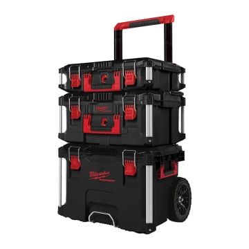 Milwaukee 4932464244 3 Piece PACKOUT Storage System Set Inc Trolley Box / Large Box / Box