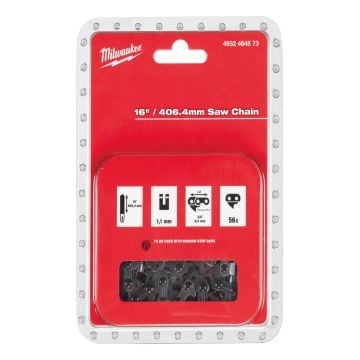 Milwaukee 4932464873 406.4mm / 16" Replacement Saw Chain For M18 FCHS Chainsaw x1 Pcs