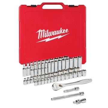 Milwaukee 3/8" Drive Ratchet & Socket Set SAE & Metric x56 Pcs 4932464946