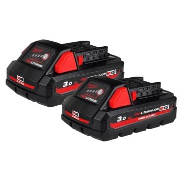 Milwaukee M18 HB3 18v HIGH OUTPUT 3.0Ah Li-Ion Battery Twin Pack