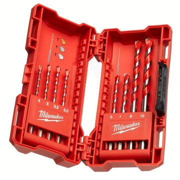 Milwaukee 4932471193 Premium Concrete Hammer Drill Bit Set x8 Pcs
