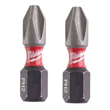 Milwaukee SHOCKWAVE Impact Duty Screwdriver Bit PH2 25mm x2 Pcs 4932472036