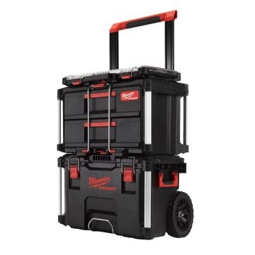 Milwaukee PACKOUT 3 Piece Starter Set Inc PACKOUT Trolley / 2 Drawer Tool Box / Slim Organiser