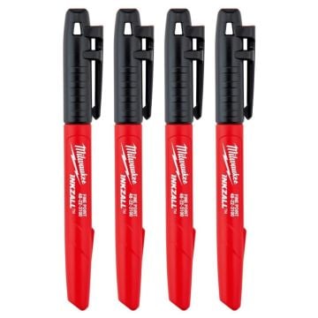 Milwaukee 4932480551 INKZALL Jobsite Markers Black x4 Pcs