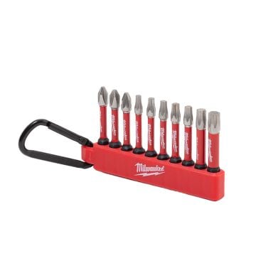 Milwaukee SHOCKWAVE Impact Duty Screwdriver Bit Carabiner Set x10 Pcs 4932480941