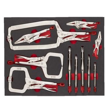 Milwaukee 4932493251 Locking Pliers Set With Foam Insert x11 Pcs