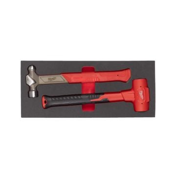 Milwaukee Ball Peen & Dead Blow Hammer Set x2 Pcs In Foam Insert 4932493254