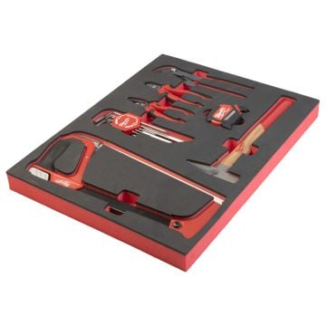 Milwaukee 4932493257 General Tooling Set With Foam Insert For PACKOUT Drawer Tool Box x15 Pcs