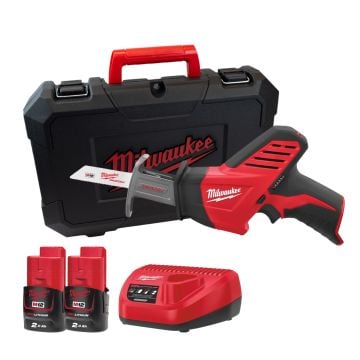 Milwaukee M12 C12 HZ-202C Sub Compact Hackzall Reciprocating Saw Inc 2x 2.0Ah Batts