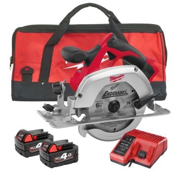 Milwaukee M18 HD18 CS-402B 18v Cordless 165mm Wood & Plastic Circular Saw Inc 2x 4.0Ah Batts