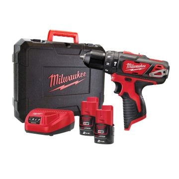 Milwaukee M12 BPD-202C 12v 10mm Compact Combi Drill Inc 2x 2.0Ah Batts
