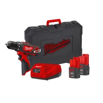 Milwaukee M12 BDD-202C 12v Sub Compact Drill Driver Inc 2x 2.0Ah Batts