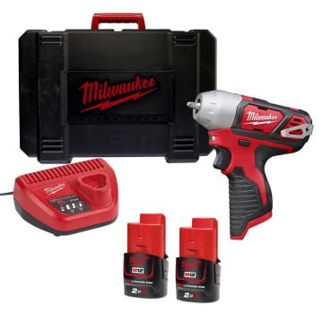 Milwaukee M12 BIW14-202C 12v Sub Compact 1/4" Impact Wrench Inc 2x 2.0Ah Batts