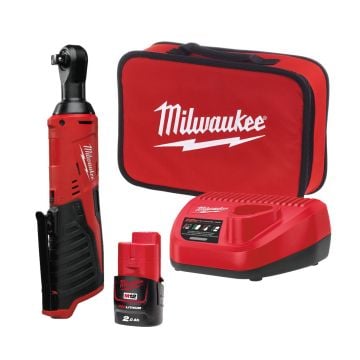Milwaukee M12 IR-201B 12v 3/8" Sub Compact Impact Ratchet Inc 1x 2.0Ah Battery