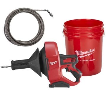 Milwaukee M12 FUEL BDC8-0C 12v Handheld Sub Compact Drain Cleaner 8mm - 7.6m Inc Bucket