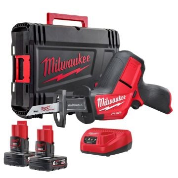 Milwaukee M12 FUEL CHZ-602X Brushless Sub Compact Hackzall Reciprocating Saw Inc 2x 6.0Ah Batts