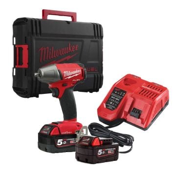 Milwaukee M18 FUEL ONEIWF38-502X ONE-KEY 18v 3/8" Impact Wrench Inc 2x 5.0Ah Batts
