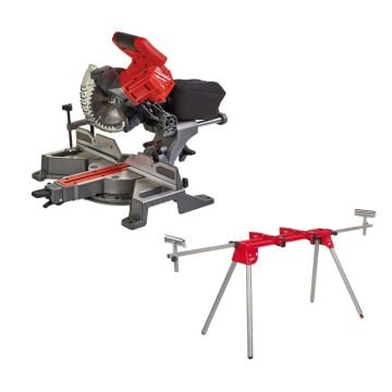 Milwaukee M18 FUEL FMS190-0 18v Brushless 190mm Mitre Saw Body Only + MSL 1000 Extendable Saw Stand
