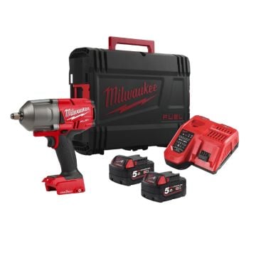 Milwaukee M18 FUEL ONEFHIWF12-502X ONE-KEY 18v 1/2" Impact Wrench With Friction Ring Inc 2x 5.0Ah Batts