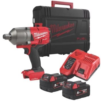 Milwaukee M18 FUEL ONEFHIWF34-502X ONE-KEY 18v 3/4" Brushless Impact Wrench With Friction Ring Inc 2x 5.0Ah Batts