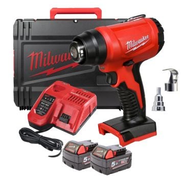 Milwaukee M18 BHG-502C 18v Cordless Brushless Heat Gun Inc 2x 5.0Ah Batts