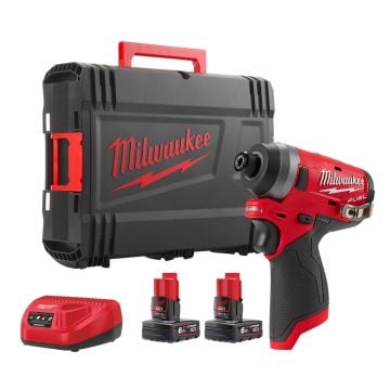Milwaukee M12 FUEL FID-602X Brushless 12v 1/4" Hex Sub Compact Impact Driver Inc 2x 6.0Ah Batts
