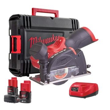Milwaukee M12 FUEL FCOT-622X 12v 76mm Brushless Cut Off Tool Angle Grinder Inc 1x 6.0Ah & 1x 2.0Ah Batts