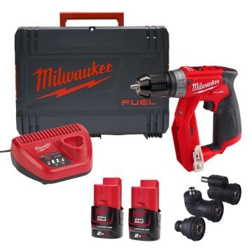Milwaukee M12 FUEL FDDXKIT-202X 12v 4-In-1 Installation Drill Driver Inc 2x 2.0Ah Batts