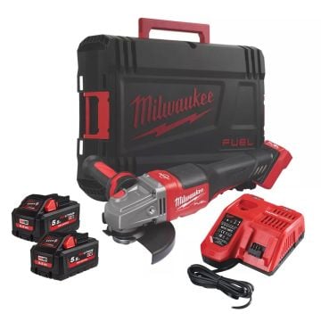 Milwaukee M18 FUEL FHSAG125XPDB-552X 18v 125mm Angle Grinder With Paddle Switch Inc 2x 5.5Ah HO Batts