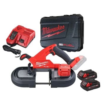 Milwaukee M18 FUEL FBS85-202C 18v Brushless Compact Band Saw In Carry Case Inc 2x 2.0Ah Batts