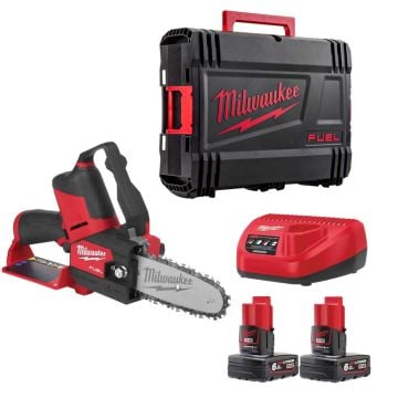 Milwaukee M12 FUEL FHS-602X 12v Brushless Hatchet Pruning Saw Inc 2x 6.0Ah Batts