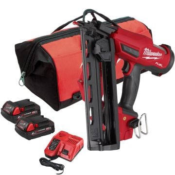 Milwaukee M18 FUEL FN16GA-202X 18v 16 GA Second Fix Angled Finish Nailer Inc 2x 2.0Ah Batts