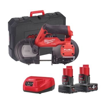 Milwaukee M12 FUEL FBS64-402C 12v Sub Compact Brushless Bandsaw Inc 2x 4.0Ah Batts